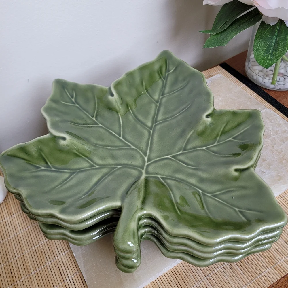 Pottery Barn Leaf Shaped Plates Brand New